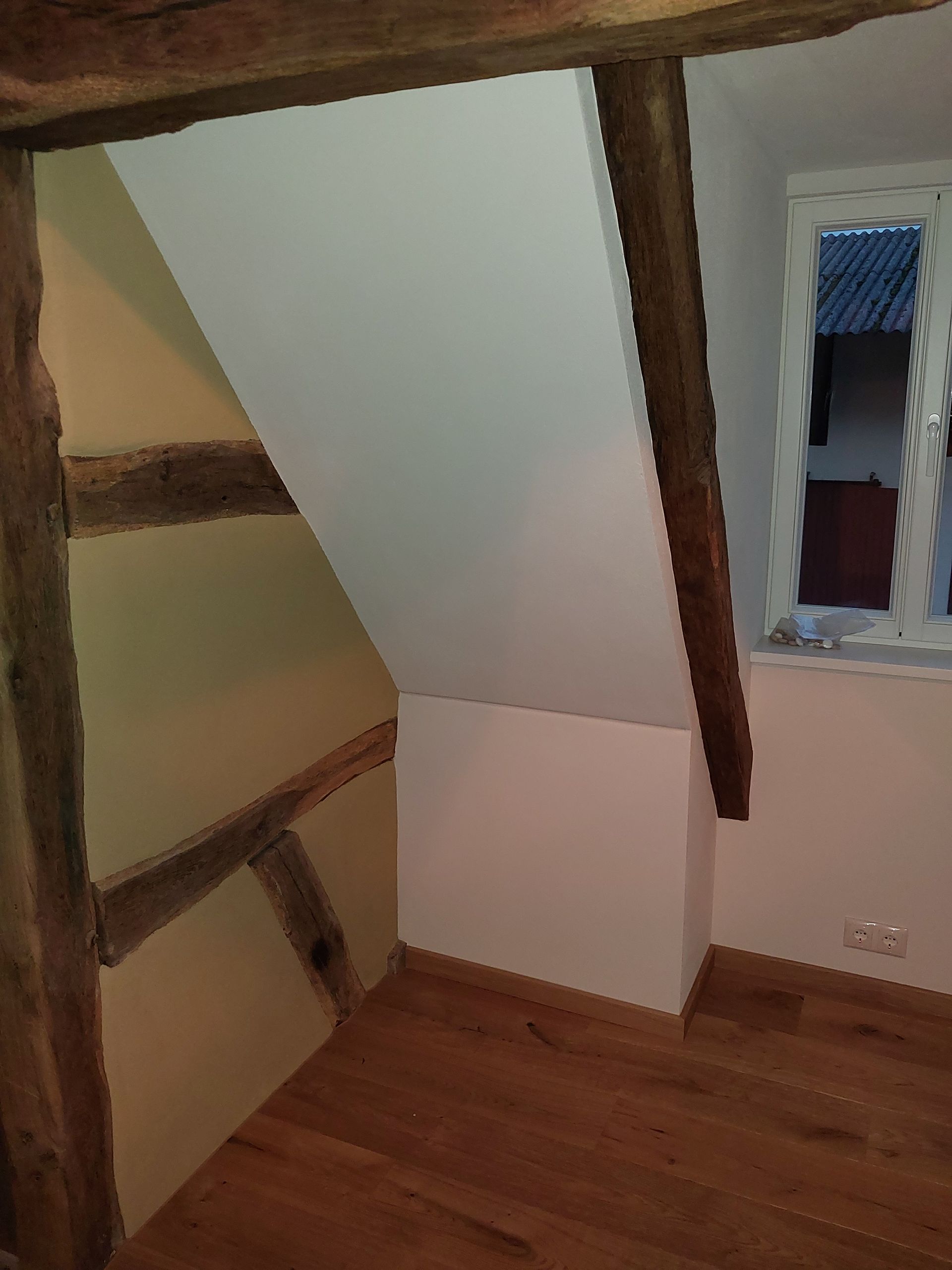Fachwerkwand mit Lehmputz