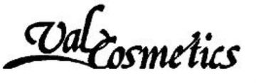 Un logotipo en blanco y negro para Val Cosmetics.