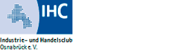 A blue and white logo for ihc industrie-und handelsclub