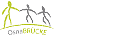 Ein Logo für Osnabrücke mit drei Strichmännchen, die Händchen halten