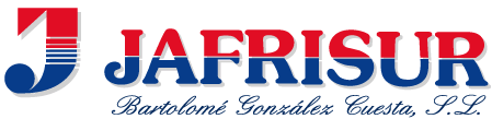 Un logotipo rojo, blanco y azul para jafrisur