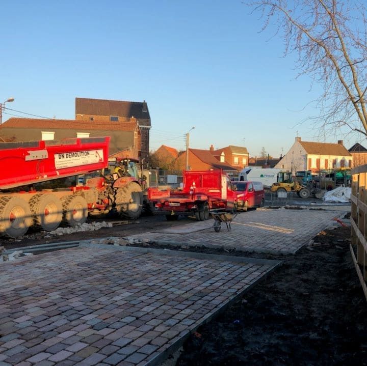 Pavage au moyen d'autobloquants d'une voie carrossable