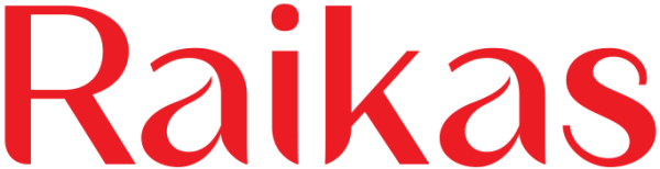 Punainen Raikas- logo valkoisella taustalla