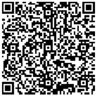 Un código QR en blanco y negro sobre un fondo blanco.