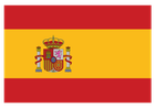 La bandera nacional de España: tres franjas horizontales de color rojo, amarillo y rojo con el escudo de armas español