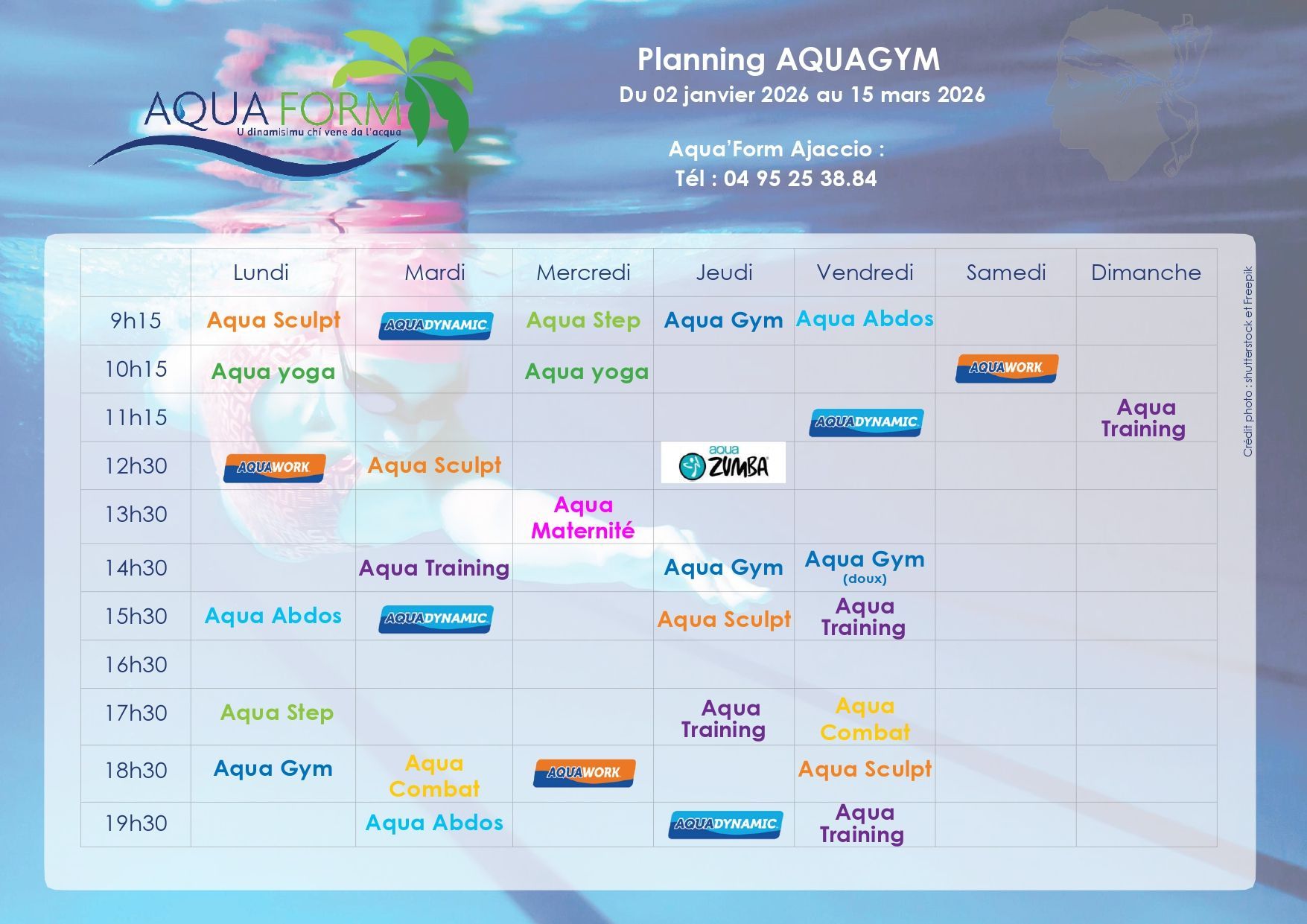 Planning aquagym