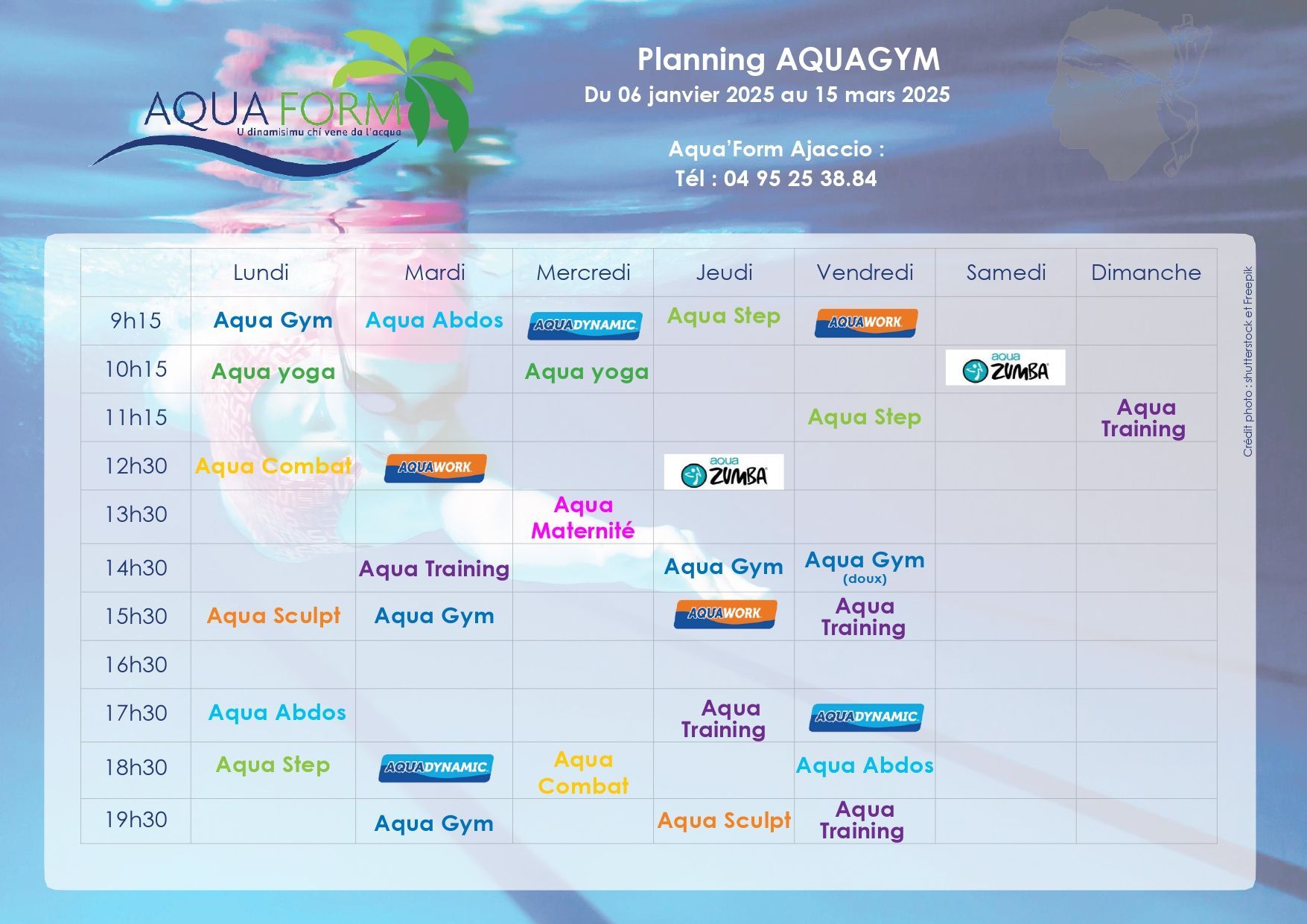 Planning aquagym