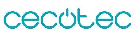 El logotipo de cecutec es azul y blanco sobre fondo blanco.