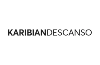 Logotipo de KARIBIANDESCANSO en texto negro en mayúsculas sobre fondo blanco