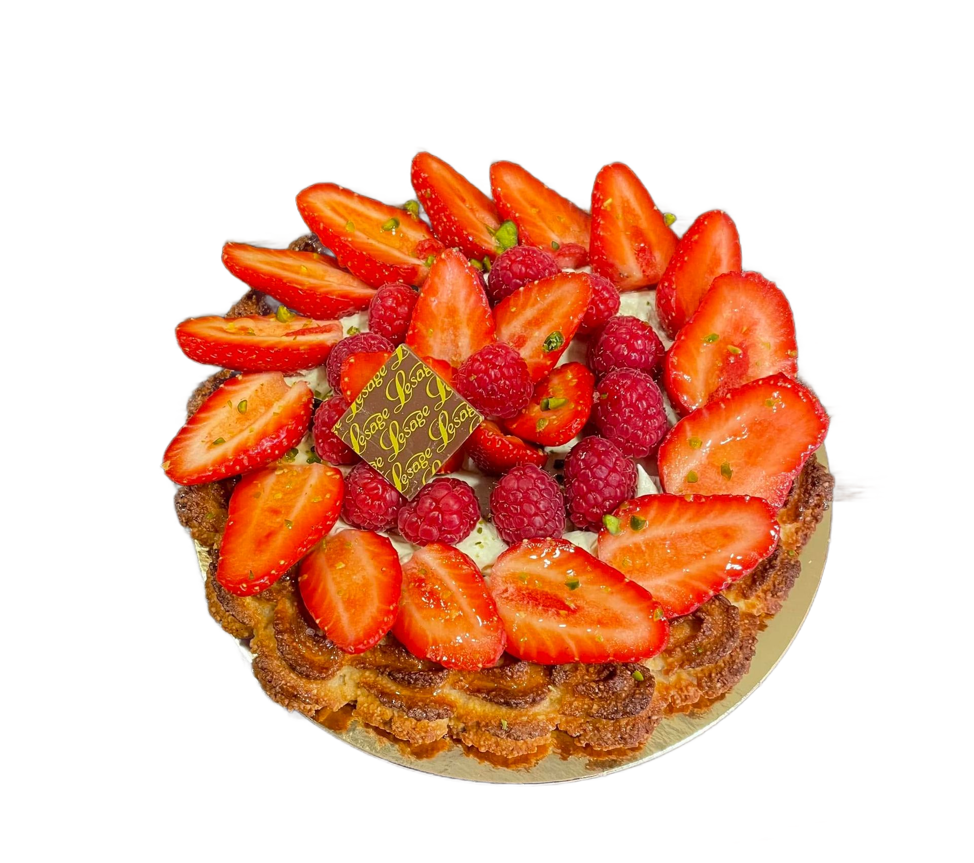 Gâteau fraise, framboise et crème pâtissière