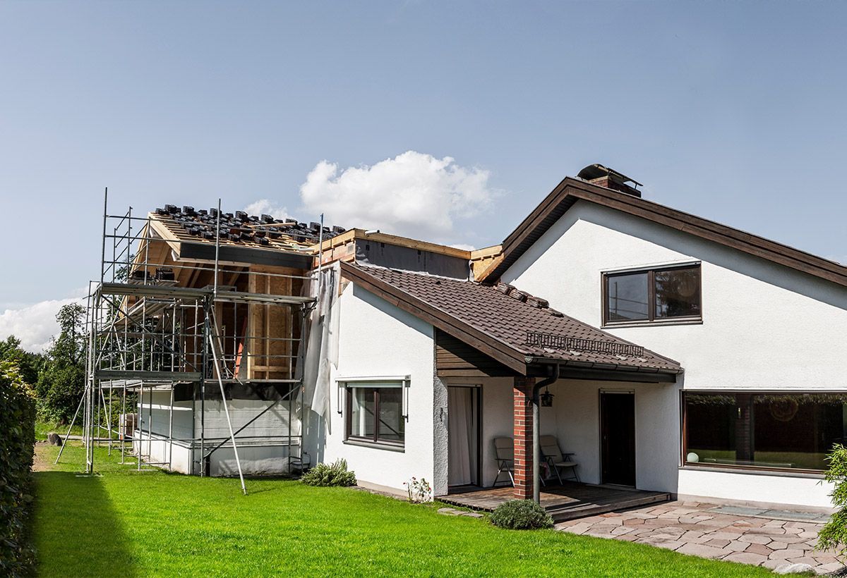 Extension de maison en cours de construction