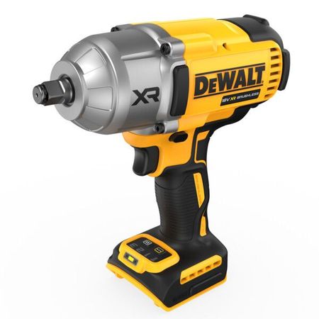 Kit d'outils électriques DeWalt comprenant une perceuse, une meuleuse, une batterie, un chargeur et une mallette de transport sur fond blanc.