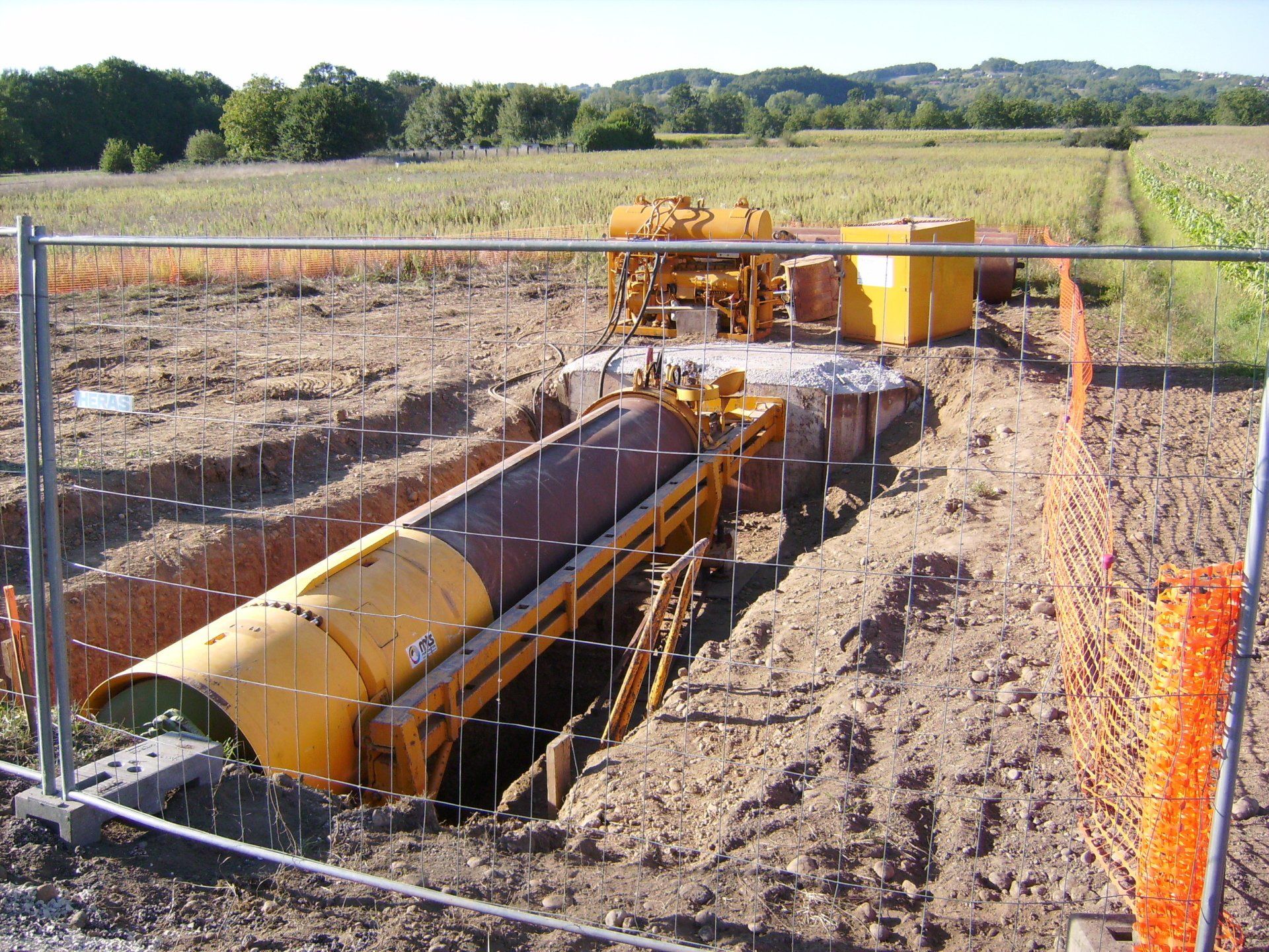 Forage horizontal canalisation jaune