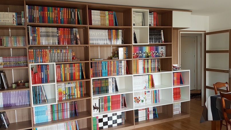 Bibliothèque en bois.