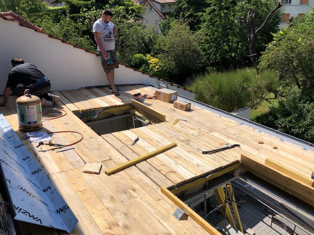 Création d'un plancher lors d'une surélévation.