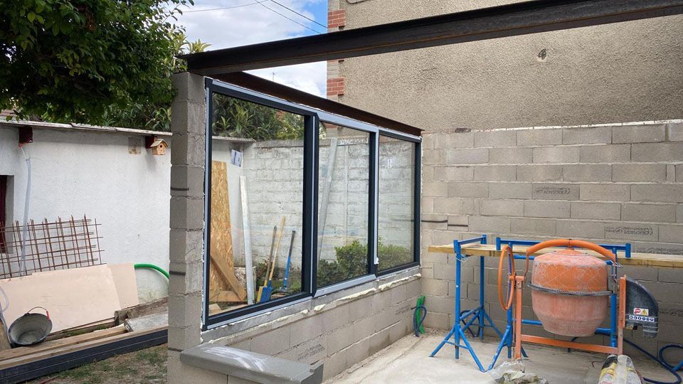 Véranda maçonnée à Colombes 03.