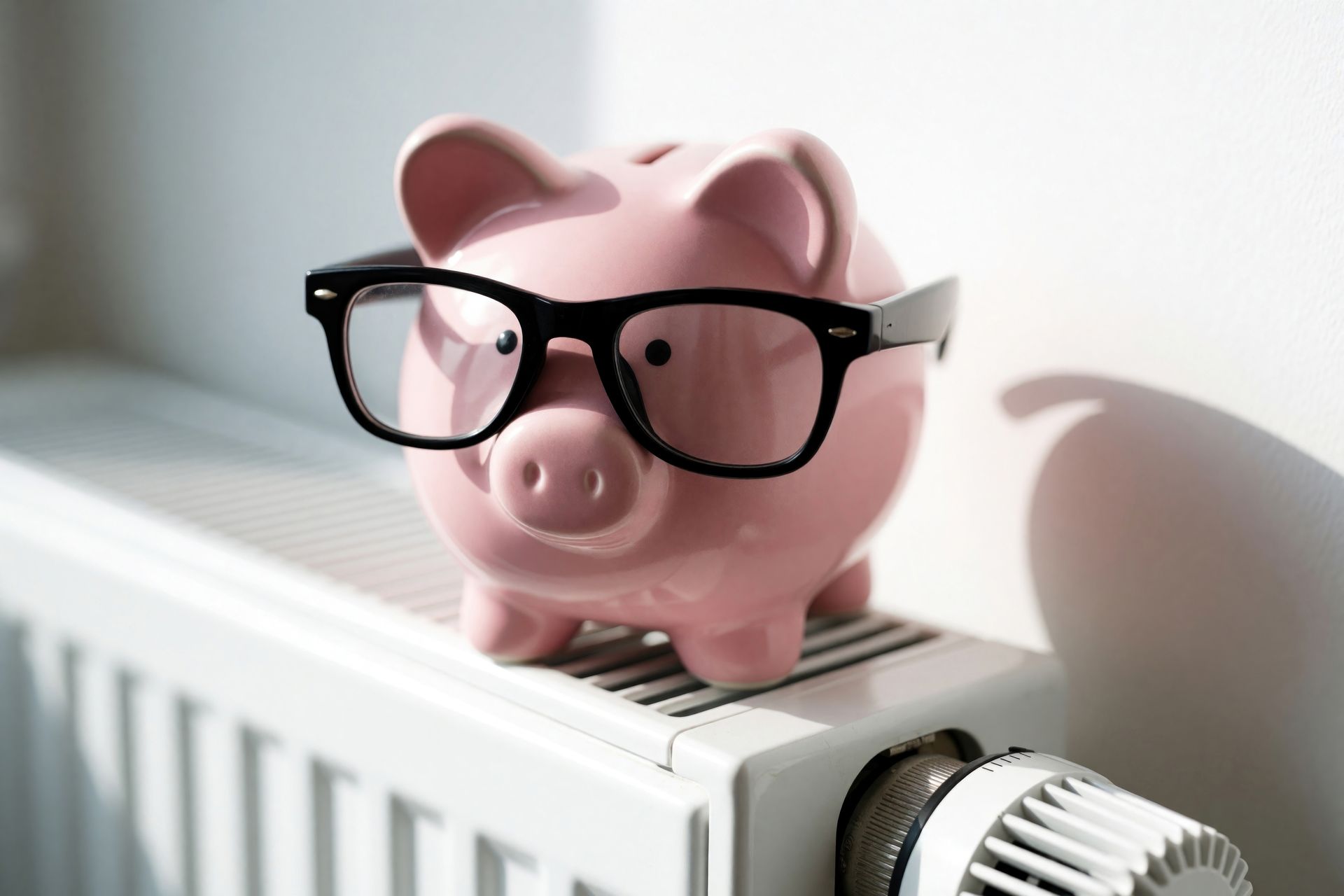 Radiateur avec un petit cochon dessus