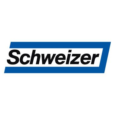 Ein blau-weißes Logo für Schweizer auf weißem Hintergrund.