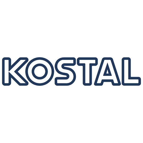Auf weißem Hintergrund ist ein Logo von Kostal zu sehen.