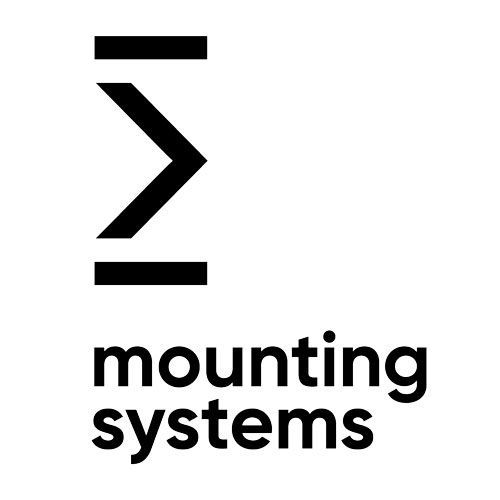 Ein schwarz-weißes Logo für Montagesysteme.