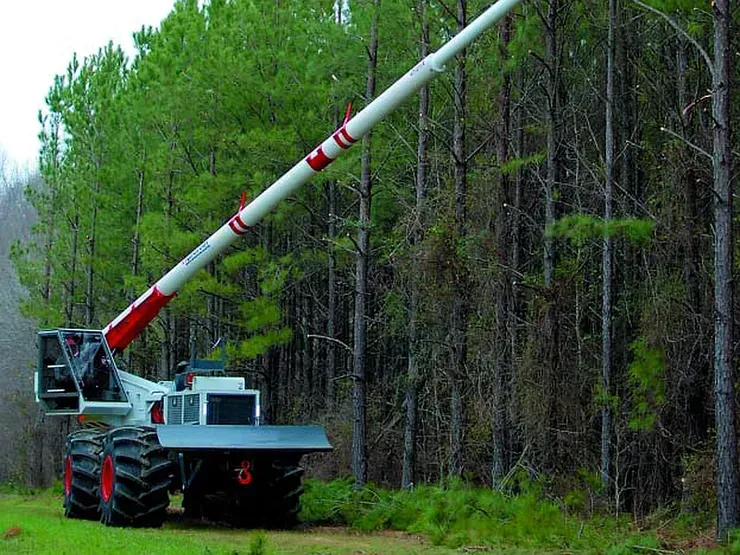 Machine d'élagage en bordure de forêt