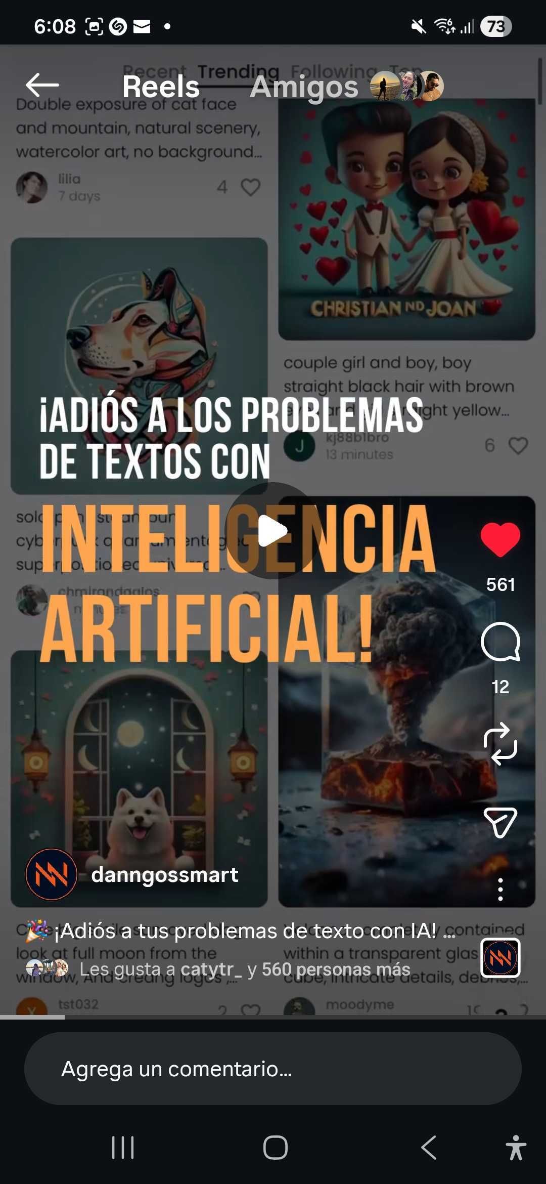 captura de un reel publicado en Danngos Smart
