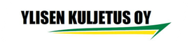 Ylisen Kuljetus Oy logo in black with green and yellow underline swoosh