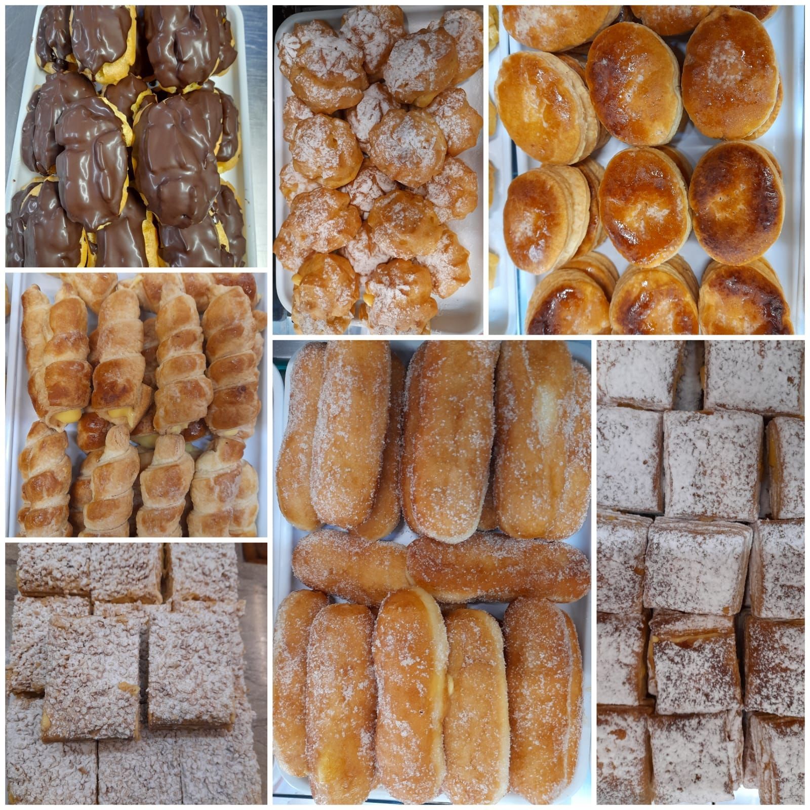 Un collage de diversos pasteles