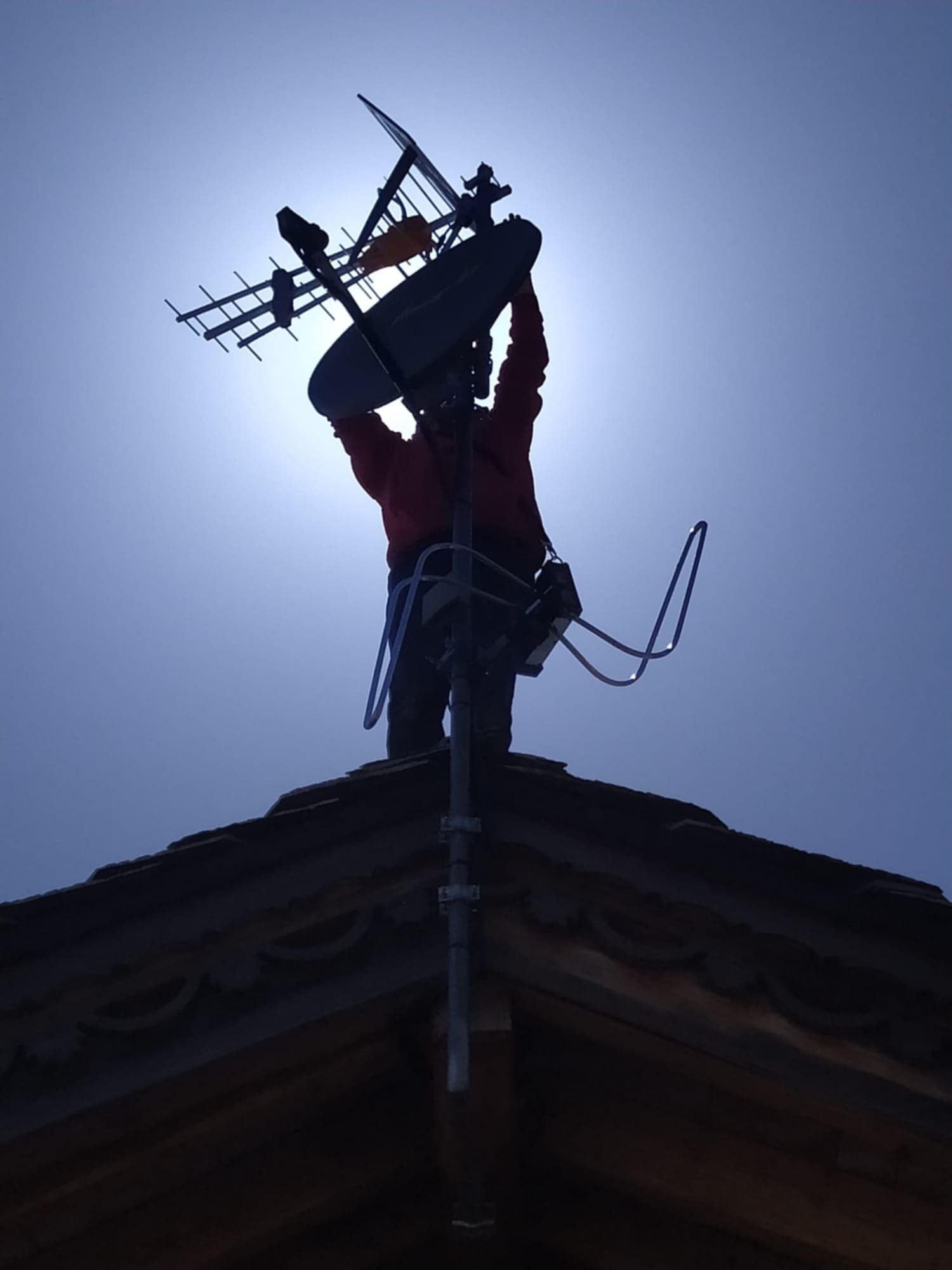 Réglage d'antenne dans la nuit