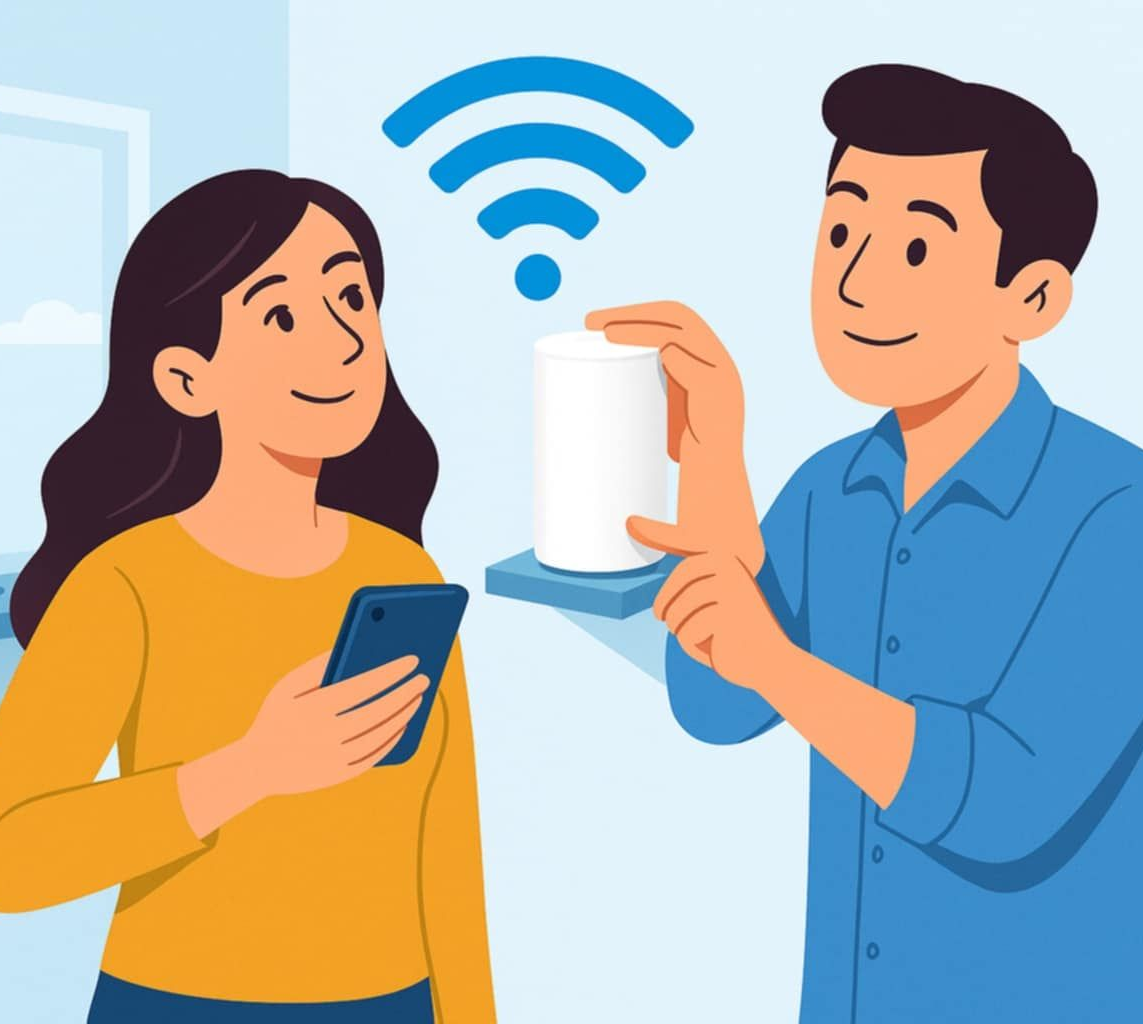 Bonshommes illustrant la réception internet