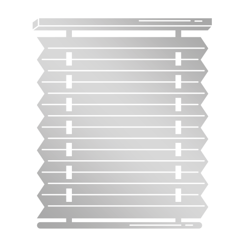 Plissees - eine Silhouette einer Fensterjalousie mit einem weißen Hintergrund