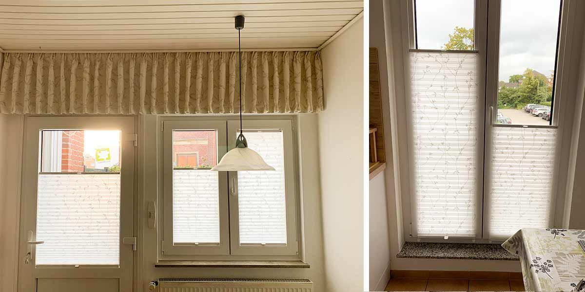 ein Bild eines Fensters mit einer Vorhänge und einem Bild eines Fensters ohne Vorhänge .