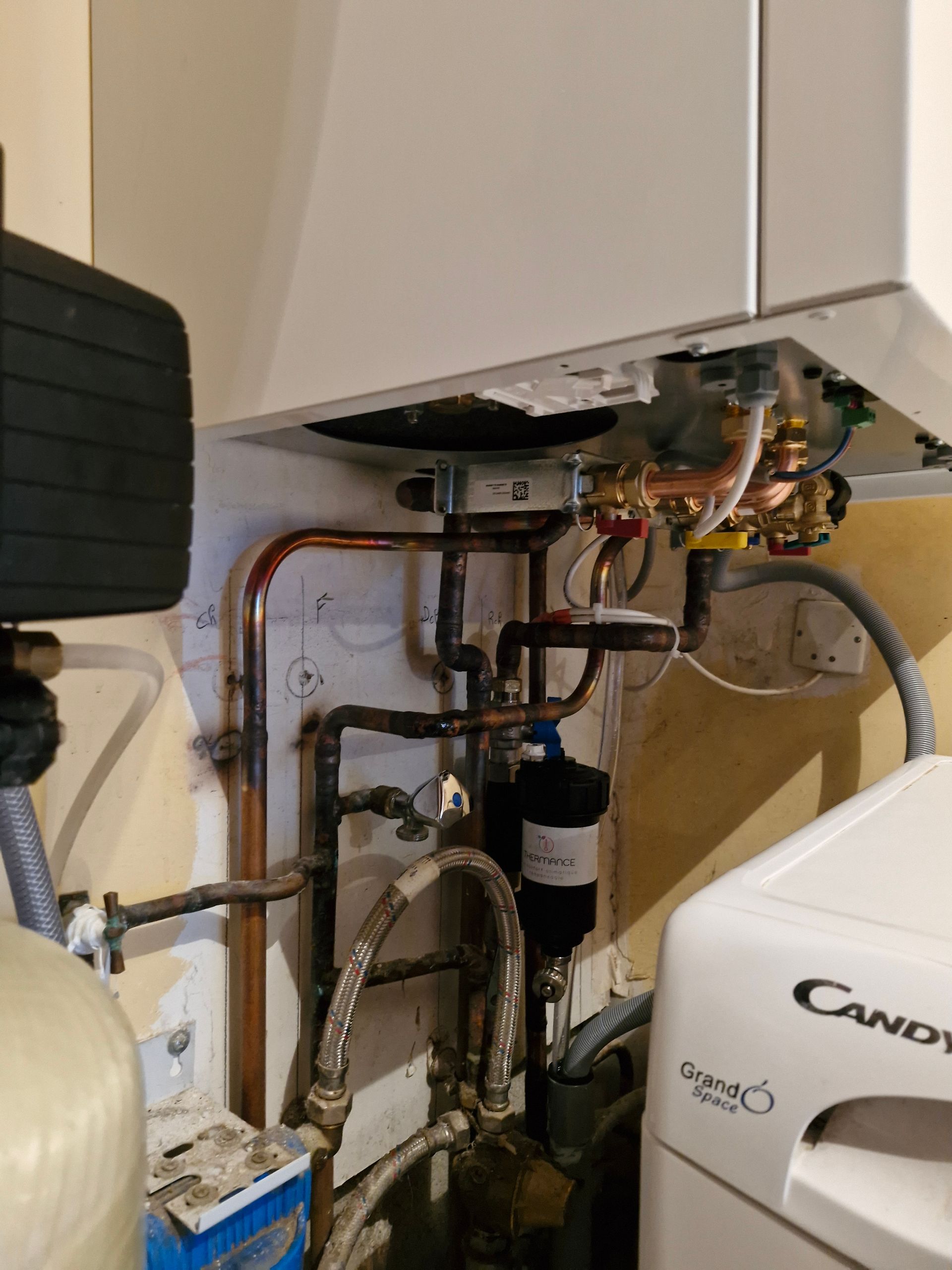 Reprise des tuyauteries sur chaudière gaz a lent