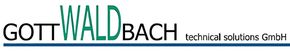 Logo: GOT, WALD, BACH. Text „Technical solutions GmbH“. Dunkelblaue Unterstreichung.