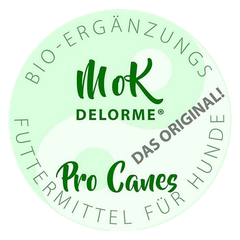 Ein Logo mit der Aufschrift „Delorme Mikroorganismenkomplex 100 % natürlich“
