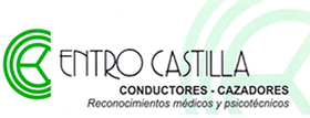 Logo de Centro Castilla con texto verde y gris: conductores-cazadores, reconocimientos m&eacute;dicos y psicot&eacute;cnicos