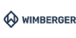 Das Logo von Wimberger zeigt ein marineblaues Diamantsymbol mit einem stilisierten W darin, daneben der Firmenname in Marineblau.
