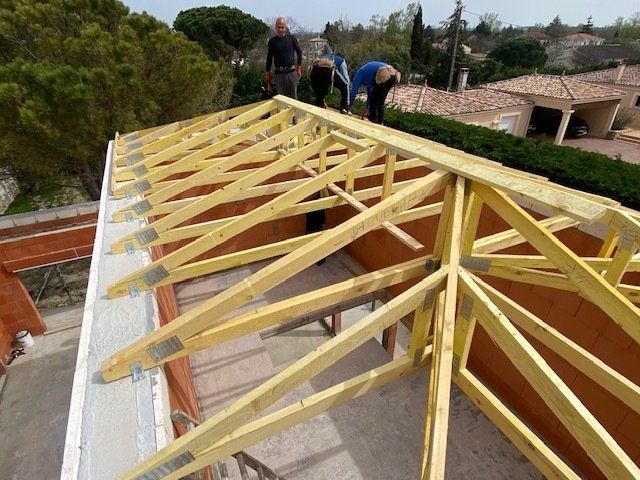 Charpente en construction