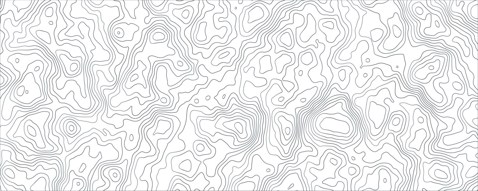 Carte topographique avec courbes de niveau.