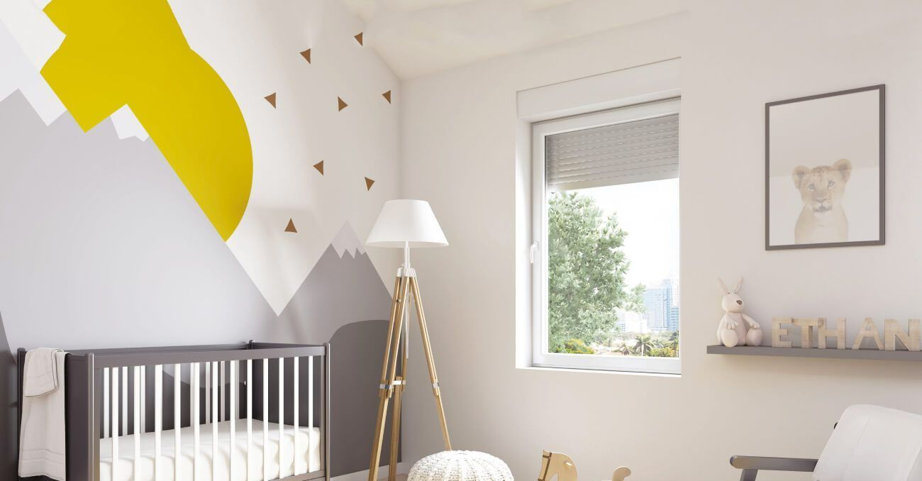 Une fenêtre en PVC dans une chambre.