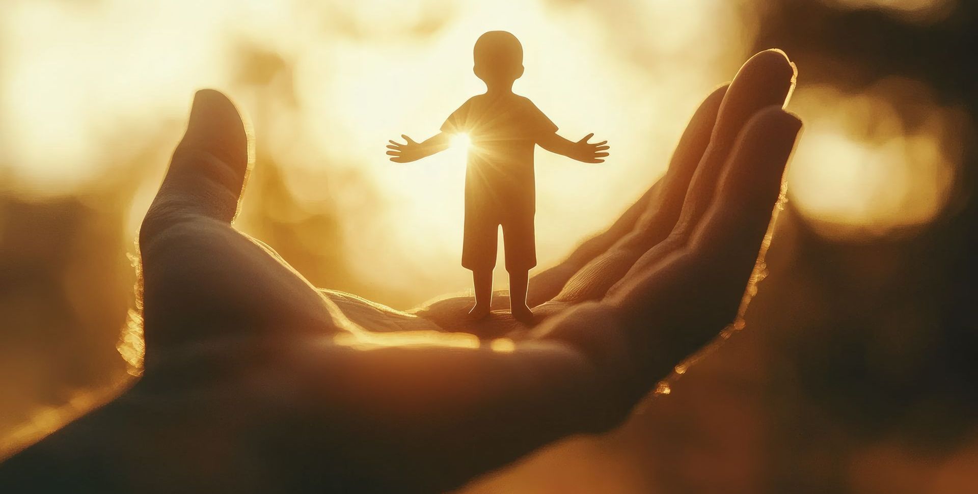 Un enfant dans une main
