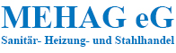 Ein blau-weißes Logo für Mehag zB