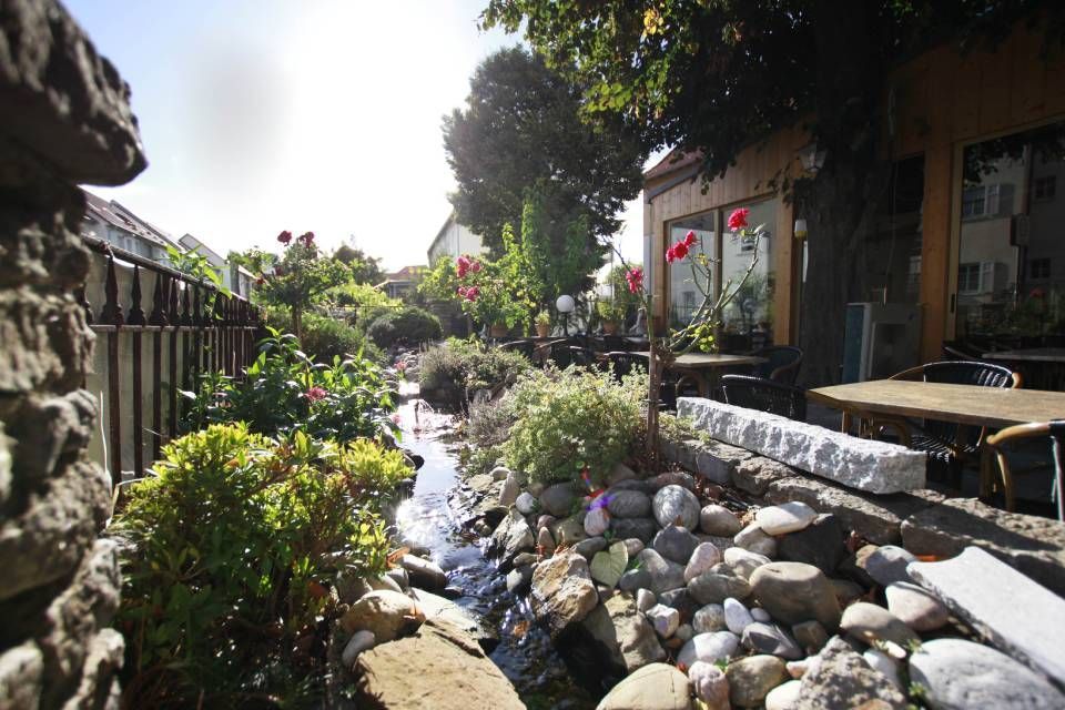 Gartenbereich mit Bachanlage