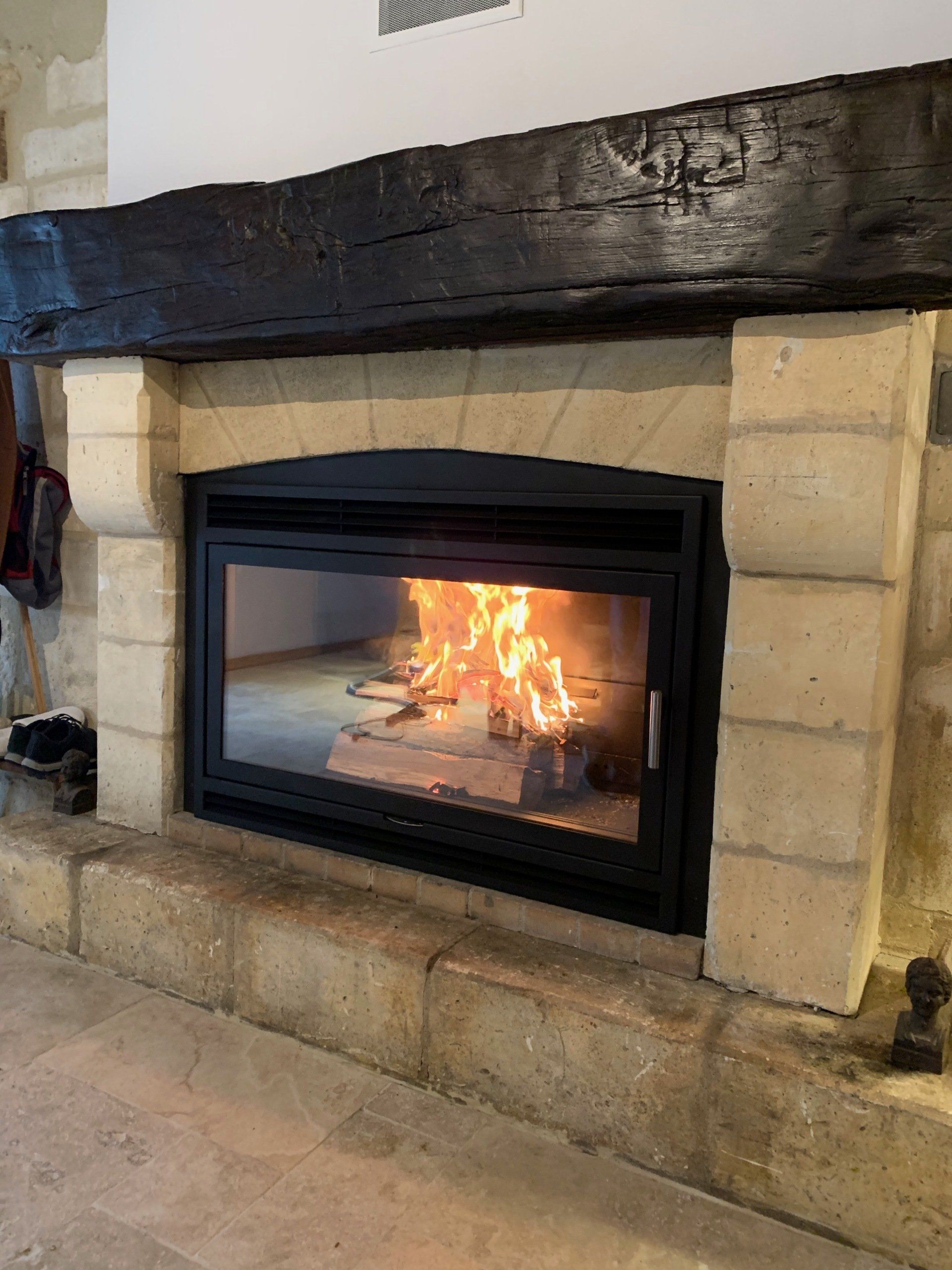 installation d'un insert de cheminée