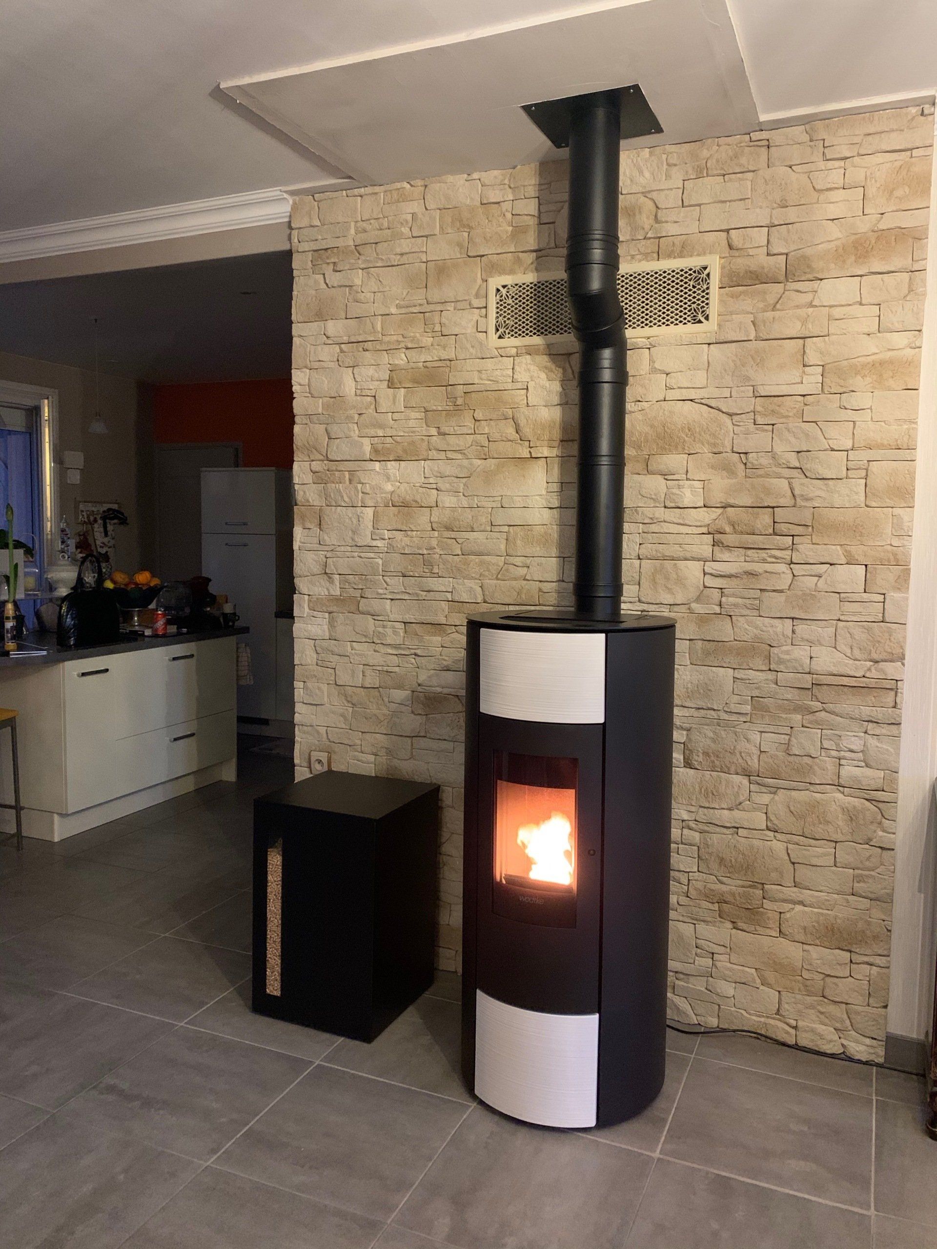 pose de poêle à granulés