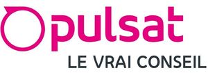 Logo Pulsat en rose et gris avec "LE VRAI CONSEIL" en dessous.