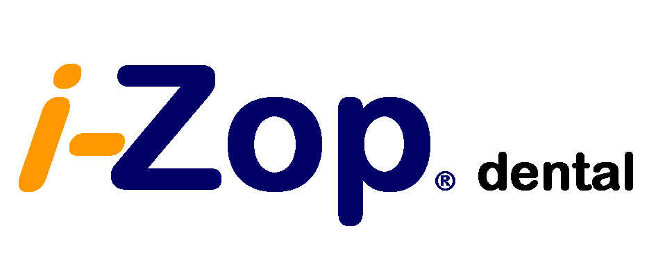 Un logotipo para i-zop dental sobre un fondo blanco.