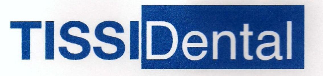 Un logotipo tissidental azul y blanco sobre un fondo blanco