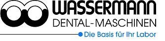 Un logotipo en blanco y negro para Wassermann Dental Maschinen