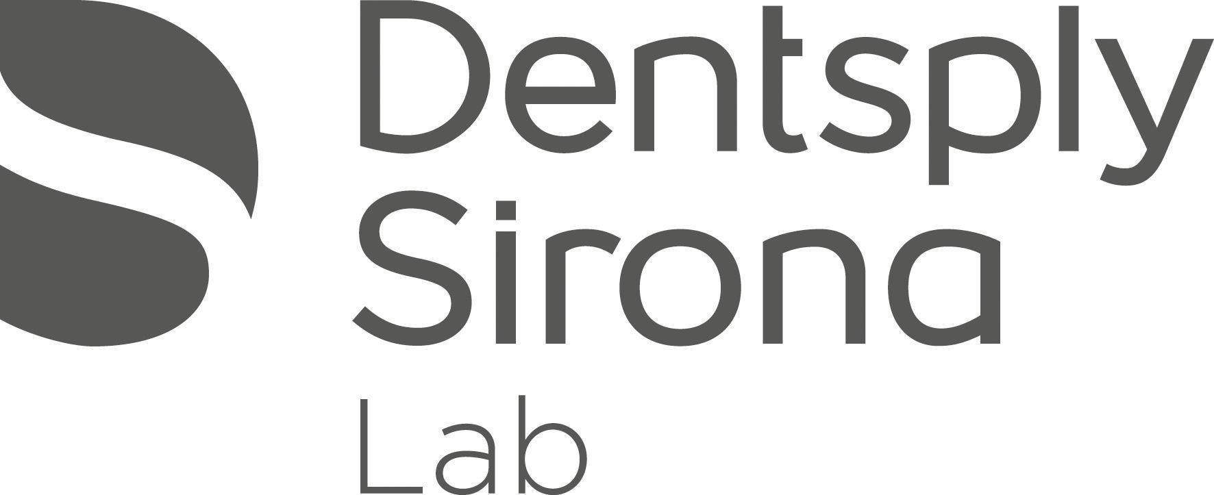 El logotipo de Dentsply Sirona Lab es en blanco y negro.